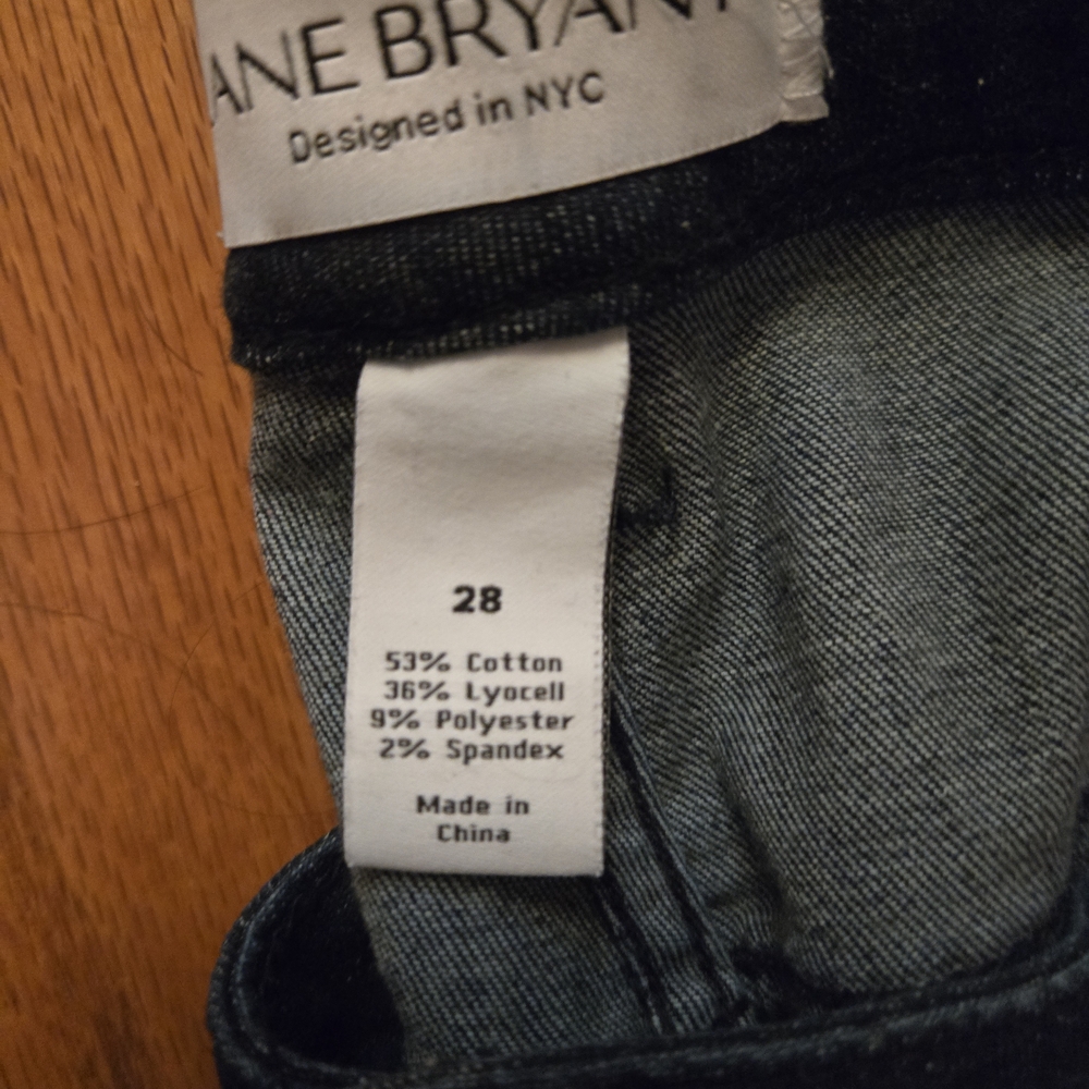 Lane Bryant Black Skinny Jeans with Rhinestone Accents 28W - Picture 4 of 6